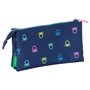 Trousse Fourre-Tout Triple Benetton Cool Blue marine 22 x 12 x 3 cm