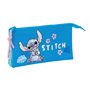 Trousse Fourre-Tout Triple Lilo & Stitch Hawaii Bleu 22 x 12 x 3 cm