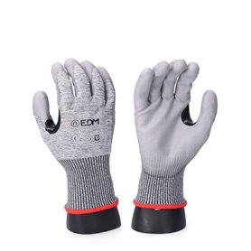 Gants de travail EDM K-Rock Anti-coupure Gris Polyuréthane Nitrile