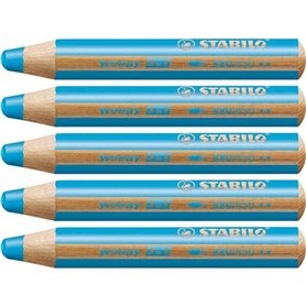 Crayons de couleur Stabilo Woody Cyan 3-en-1 (5 Unités)