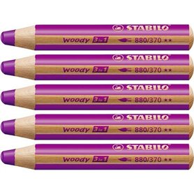 Crayons de couleur Stabilo Woody Lila 3-en-1 (5 Unités)