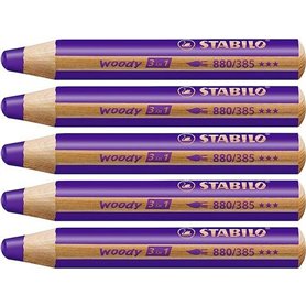 Crayons de couleur Stabilo Woody Violet 3-en-1 (5 Unités)