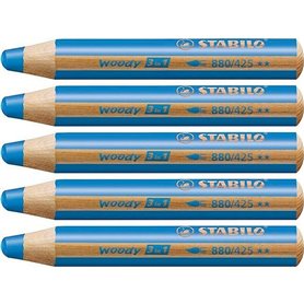 Crayons de couleur Stabilo Woody Bleu 3-en-1 (5 Unités)