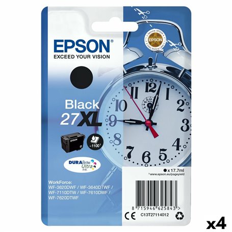 Cartouche d'encre originale Epson WF-3000 7000 - Nº27XL Noir (4 Unités)