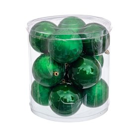 Boules de Noël Vert Plastique 8 x 8 x 8 cm (12 Unités)