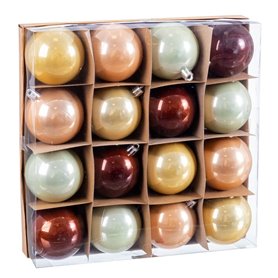 Boules de Noël Multicouleur Plastique 6 x 6 x 6 cm (16 Unités)