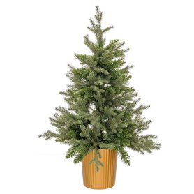 Sapin de Noël Vert Doré Polyéthylène 82 x 82 x 120 cm