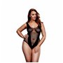 Filet Jacquard V Teddy Grande Taille Baci Lingerie BW3134-BLKQS Noir XL Queen