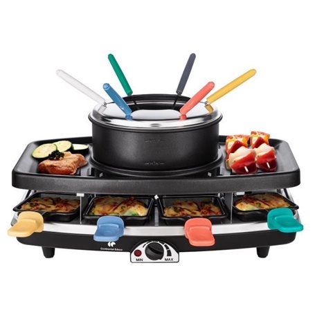 CONTINENTAL EDISON CERFG86B Appareil a raclette et fondue 8 personnes - Noir