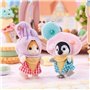 Le duo costumé Cremes glacées - SYLVANIAN FAMILIES - 5685 - Bébé Pingouin et Chat Roux avec costumes exclusifs