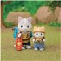 Figurines Articulées - SYLVANIAN FAMILIES - Fils et Bébé Chat Latté - Aventure en Foret Secrete