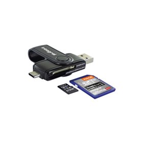 Integral USB3.0 CARDREADER TYPE A & TYPE C DUAL SLOT SD MSD lecteur de carte mémoire USB 3.2 Gen 1 (3.1 Gen 1) Noir