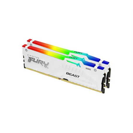 Kingston Technology FURY Beast 32GB 6400MT/s DDR5 CL32 DIMM (Kits de 2) White RGB EXPO