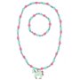 collier et bracelet aike licorne rose-vert menthe