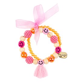 Bracelet Felicienne smiley - rose clair