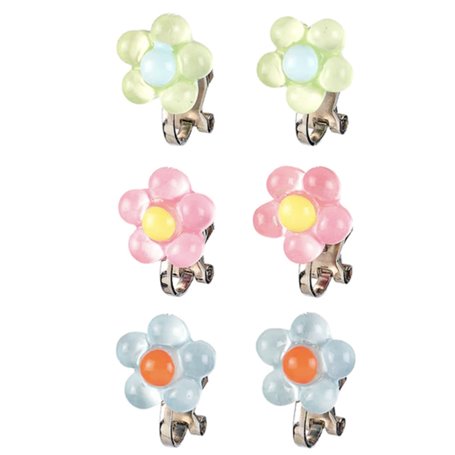 Boucles d'oreilles a clips - motif fleur