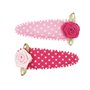 2 barrettes Shanne rose a pois