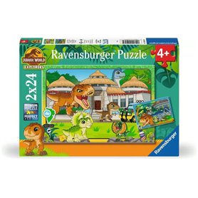 Puzzle 2x24p Vivre en terre sauvage  Jurassic World Explorers