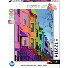 Puzzle 500p Maisons multicolores