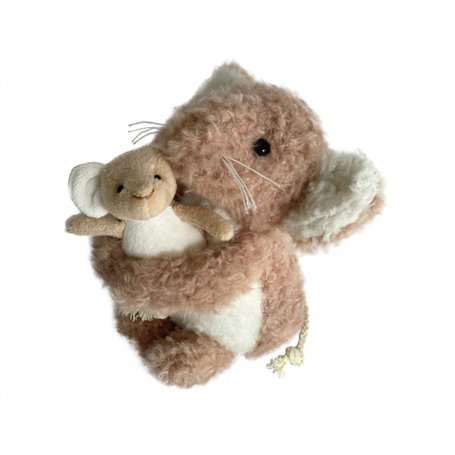 Peluche Camelia la souris avec son bebe