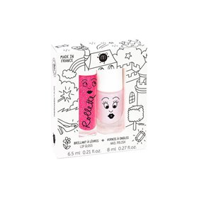 coffret duo - rollette et vernis framboise