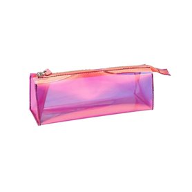 Trousse rose irisee transparente