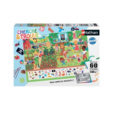 Nathan Puzzle 60 p - Au jardin (Cherche et trouve)