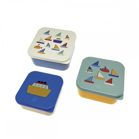 Set de 3 lunch box les bateaux