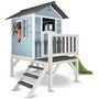 AXI Maisonnette Lodge XL en bois  Bleue toboggan Vert