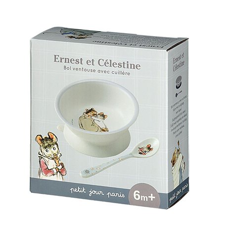 Bol ventouse avec cuillere Ernest et Celestine