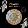 Black coloriage Peace and love