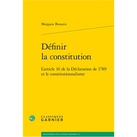 Définir la constitution