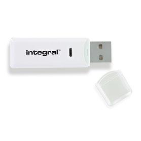 Integral USB2.0 CARDREADER DUAL SLOT SD MSD ETAIL lecteur de carte mémoire Blanc