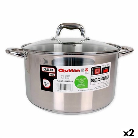 Casserole Quttin 139513 10 L Acier (2 Unités) (ø 28 x 16