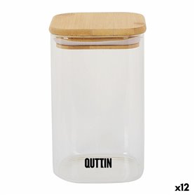 Récipient de Conservation des Aliments Quttin Bambou Verre Borosilicaté 720 ml (12 Unités)