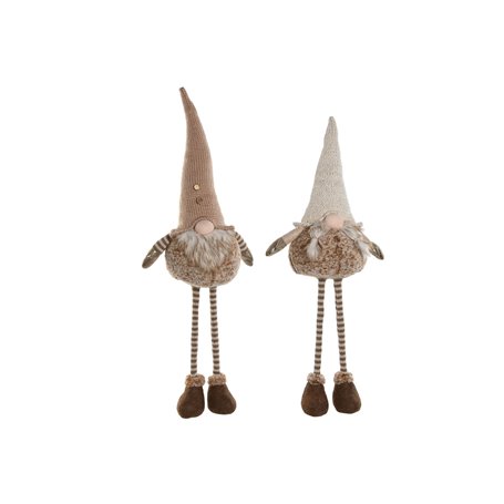 Décorations de Noël Home ESPRIT Marron Beige Gnome 30 x 18 x 65 cm (2 Unités)