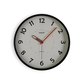 Horloge Murale Versa Noir Plastique 4 x 30 x 30 cm