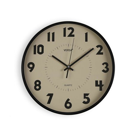 Horloge Murale Versa Beige Plastique 4 x 30 x 30 cm