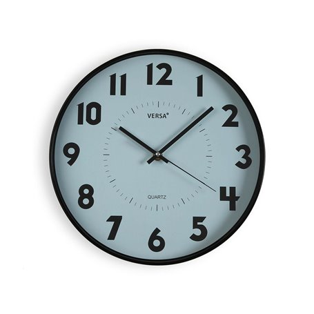 Horloge Murale Versa Bleu Plastique 4 x 30 x 30 cm