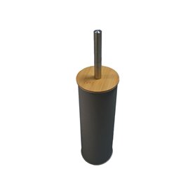 Brosse de salle de wc Versa Noir Métal Bambou 38