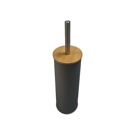 Brosse de salle de wc Versa Noir Métal Bambou 38