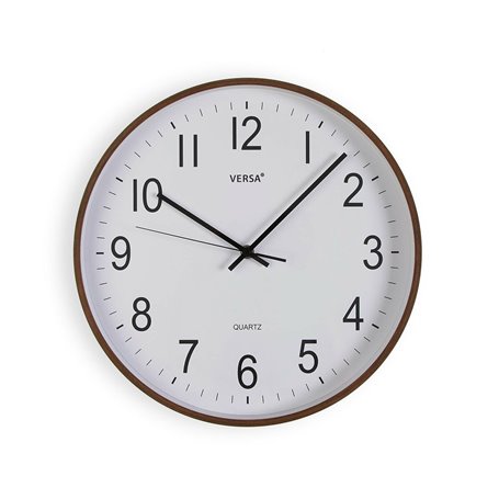 Horloge Murale Versa Plastique Quartz Bois MDF 5 x 35 x 35 cm