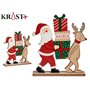 Figurine Décorative Père Noël Renne Marron Rouge Vert Bois 5 x 26 x 22 cm (12 Unités)