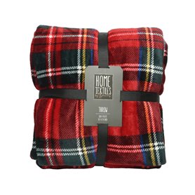 Couverture en flanelle Home Textiles Rouge Carreaux Ecossais 150 x 200 cm