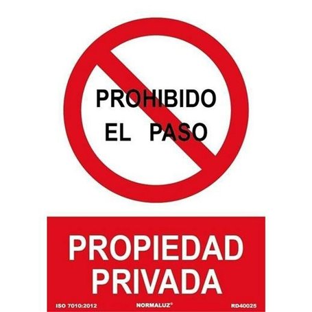 Panneau Archivo 2000 "PROHIBIDO EL PASO PROPIEDAD PRIVADA" polypropylène 32 x 30 cm