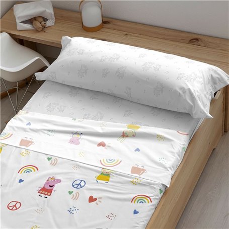 Jeu de draps Peppa Pig Peace Multicouleur