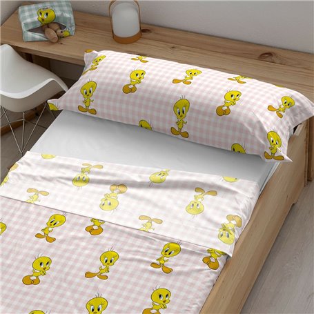 Jeu de draps Looney Tunes Tweety Multicouleur 175 x 270 cm