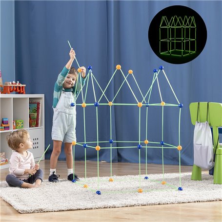 Kit de Construction de Fort pour Enfants Archikitt InnovaGoods 85 Pièces