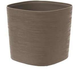 Pot avec réserve d'eau - GARDEN ID Respect - Taupe 25 x 25 cm - 100% déchets ménagers - 100% recyclable - Surface structurée.