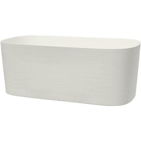 Jardiniere avec réserve d'eau - GARDEN ID Respect - Blanc 50 x 17 cm - 100% déchets ménagers - 100% recyclable - Surface structu